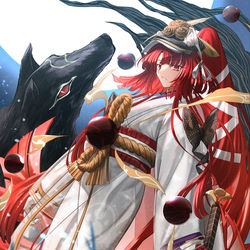 This is a pixiv picture whose title is 曲亭馬琴　南総里見八犬伝！.