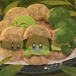 This is a pixiv picture whose title is 抹茶ドーナツ.
