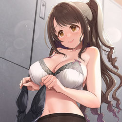 This is a pixiv picture whose title is 【305+】「恥ずかしいけど…頑張ります！」.