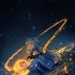 This is a pixiv picture whose title is 「宇宙を浮かべる」.