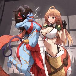 This is a pixiv picture whose title is (com) Lyric vs Lamia.