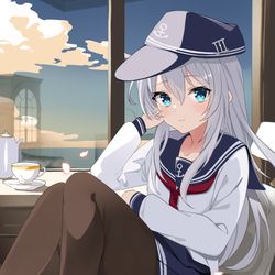 This is a pixiv picture whose title is 響と午後休み.