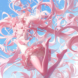 This is a pixiv picture whose title is Sakura Miku.