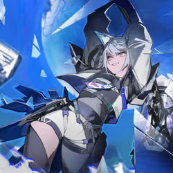 This is a pixiv picture whose title is 「破壊少女」.