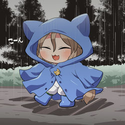 This is a pixiv picture whose title is レインコートのつかさちゃん.