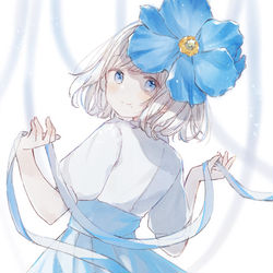 This is a pixiv picture whose title is 青い花.