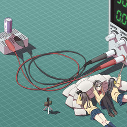 This is a pixiv picture whose title is 爆破実験.