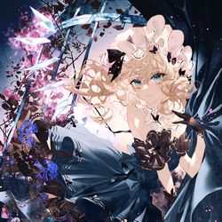 This is a pixiv picture whose title is 青色フランドール.