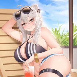 This is a pixiv picture whose title is 獅白ぼたん.