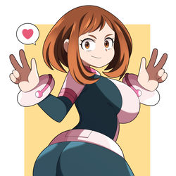 This is a pixiv picture whose title is ochako uraraka.