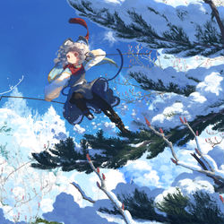 This is a pixiv picture whose title is 雪撒く.