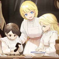 This is a pixiv picture whose title is 調理訓練.
