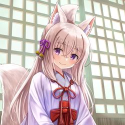 This is a pixiv picture whose title is 狐娘の膝枕.