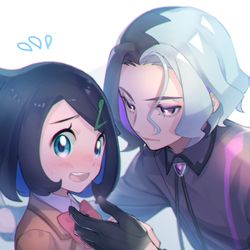 This is a pixiv picture whose title is アメジオ君とリコちゃんで壁ドンと姫抱っこ。.