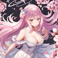 This is a pixiv picture whose title is 聖園ミカ(桜).