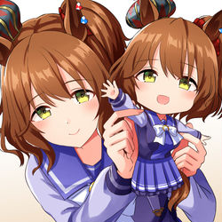 This is a pixiv picture whose title is マーちゃん人形で撫でてくれるマーちゃん.