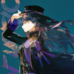 This is a pixiv picture whose title is 紫黒.