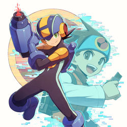 This is a pixiv picture whose title is ロックマン＆熱斗.