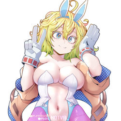 This is a pixiv picture whose title is Toru (invisible girl) bunniefied.