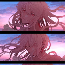 This is a pixiv picture whose title is 【サーニャ】朝焼け.