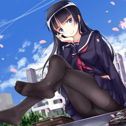 This is a pixiv picture whose title is 落桜繽紛.