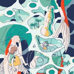 This is a pixiv picture whose title is 漂流.
