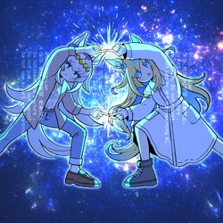 This is a pixiv picture whose title is ネオユニヴァースとオグリキャップでフュージョン！.