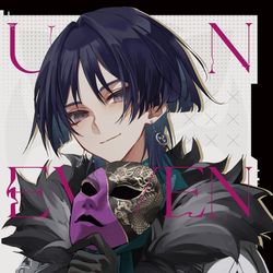 This is a pixiv picture whose title is 【5/3新刊イラスト本】UNEVENLY.