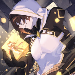 This is a pixiv picture whose title is 掌の上.