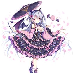 This is a pixiv picture whose title is 【エンジェリックリンク】エリザベート（お花見）.