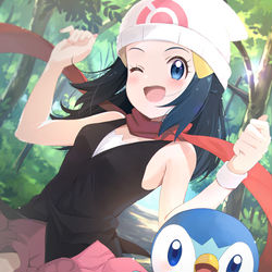 This is a pixiv picture whose title is Request💙ヒカリとポッチャマ.