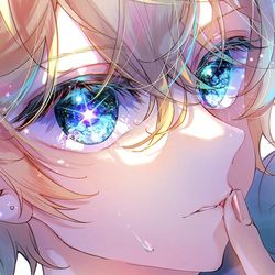 This is a pixiv picture whose title is “流れる汗も綺麗なアクア”.