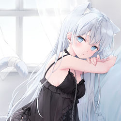 This is a pixiv picture whose title is my sweet cat girl.