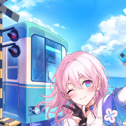 This is a pixiv picture whose title is 鎌倉駅の次は...!.