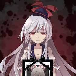 This is a pixiv picture whose title is 藤原妹紅殺人事件.