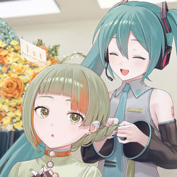 This is a pixiv picture whose title is 「知声ちゃん1周年おめでとう！」.