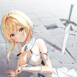 This is a pixiv picture whose title is Defeated Lumine.