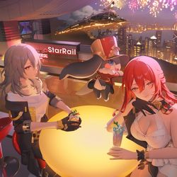 This is a pixiv picture whose title is 星穹列車地球ツアー.