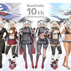 This is a pixiv picture whose title is 艦これ１０周年おめでとう！！.
