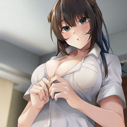 This is a pixiv picture whose title is 「またおっきくなってる…？」.