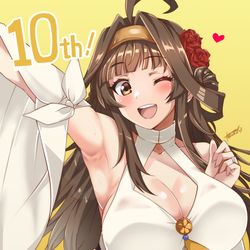 This is a pixiv picture whose title is 艦これ10周年金剛ちゃん.