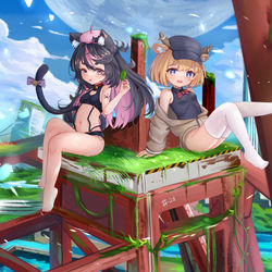 This is a pixiv picture whose title is Kitty & Deer 2023.