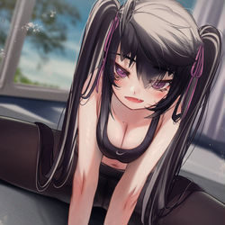 This is a pixiv picture whose title is 「 どこ見てるの~？ 」.