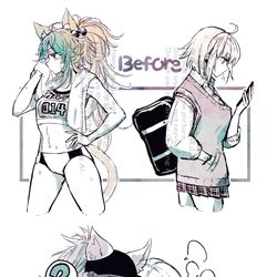 This is a pixiv picture whose title is 【skeb】アタランテとジャンヌ・オルタ、現パロ妄想.