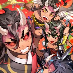 This is a pixiv picture whose title is 喜怒哀楽.