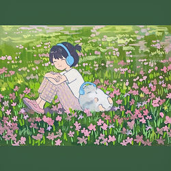 This is a pixiv picture whose title is listen.