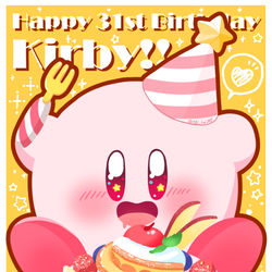 This is a pixiv picture whose title is Happy 31st Birthday Kirby!!.