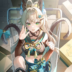 This is a pixiv picture whose title is 摸鱼~猫猫.