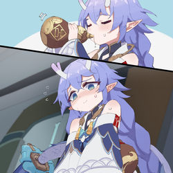 This is a pixiv picture whose title is 白露我慢.