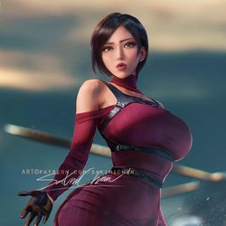 This is a pixiv picture whose title is エイダ•ウォン、オルタナティブエンディング、パネル1 sfw.